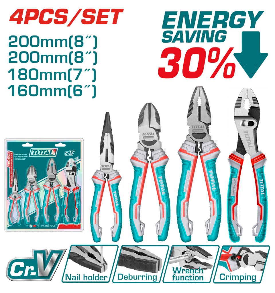 TOTAL 4 Pcs pliers set THT2K0488