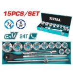 TOTAL 15 Pcs 3/4" socket set THT341151