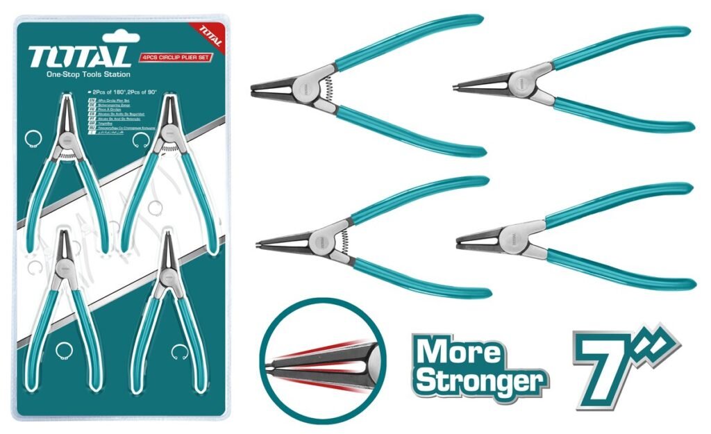 TOTAL 4 Pcs circlip pliers set 7" THTJ214042