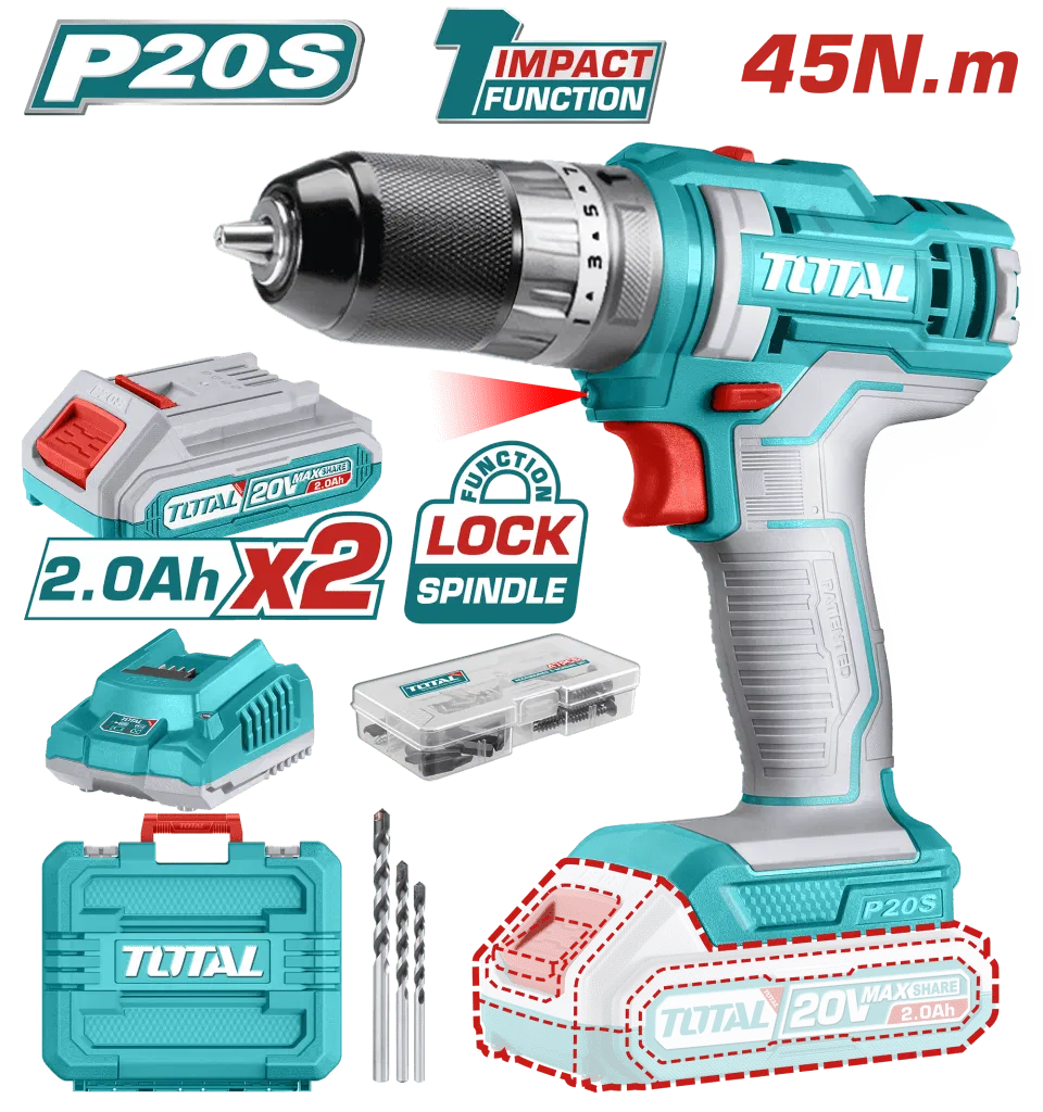 TOTAL Cordless impact drill 20V TIDLI201452