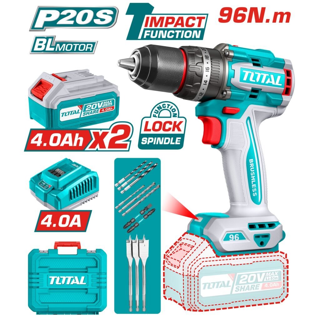 TOTAL Brushless cordless impact drill TIDLI20968