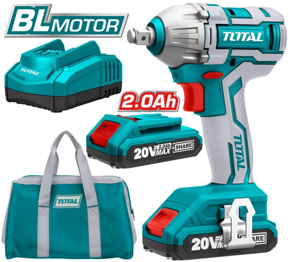 TOTAL Lithium-Ion impact wrench Brushless Motor 20V TIWLI2001