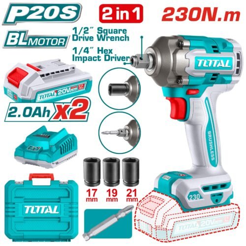 TOTAL Cordless impact driver&wrench 20V TIWLI20236