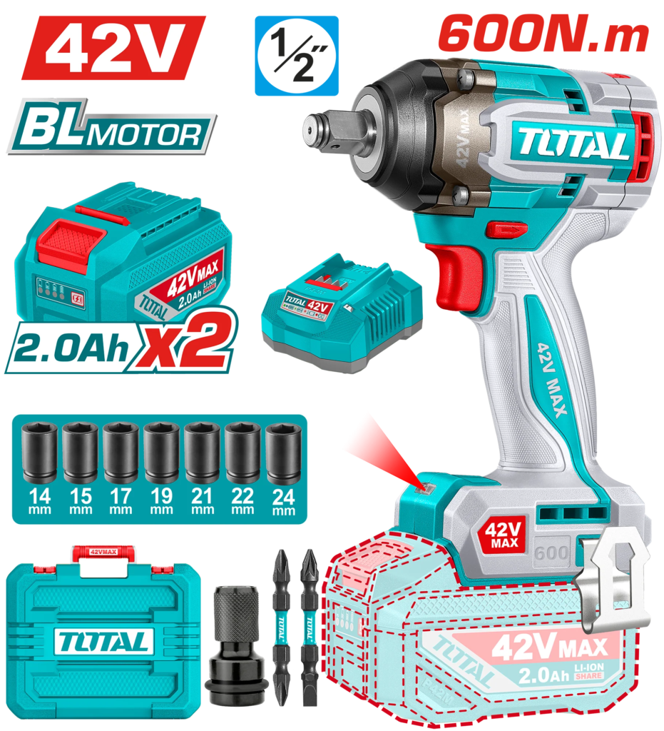 TOTAL 42v Cordless impact wrench TIWLI42602