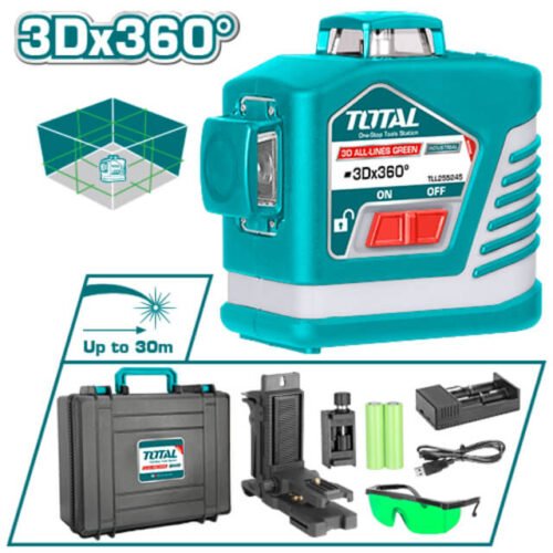 TOTAL 3D Green Beam Self-Leveling Laser Level TLL255245