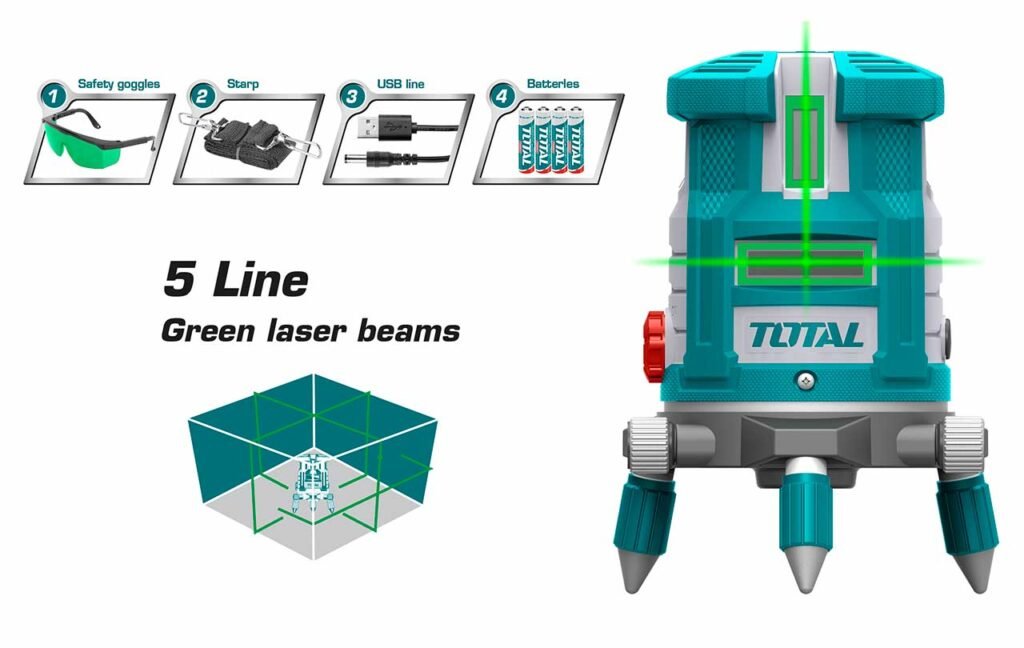TOTAL Self-Leveling Line Laser(Green laser beams) TLL305205