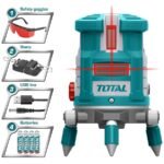 TOTAL Self-Leveling Line Laser(Red laser beams) TLL306505
