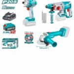 TOTAL Lithium-ion cordless 3 pcs combo kit 20V Brushless TOSLI2301510