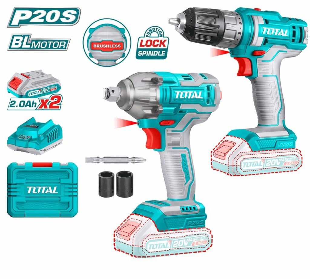 TOTAL Lithium-Ion cordless 2 pcs combo kit TOSLI230702