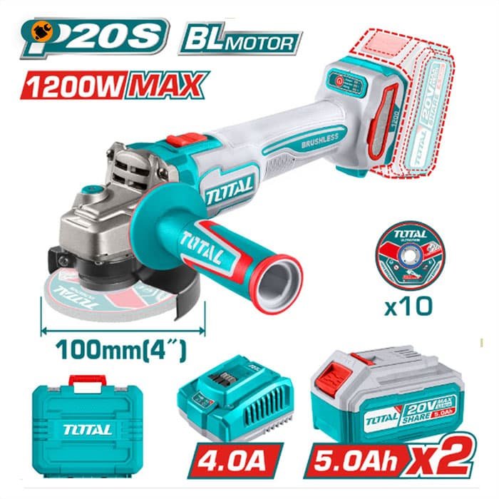 TOTAL Cordless angle grinder TAGLI2210032