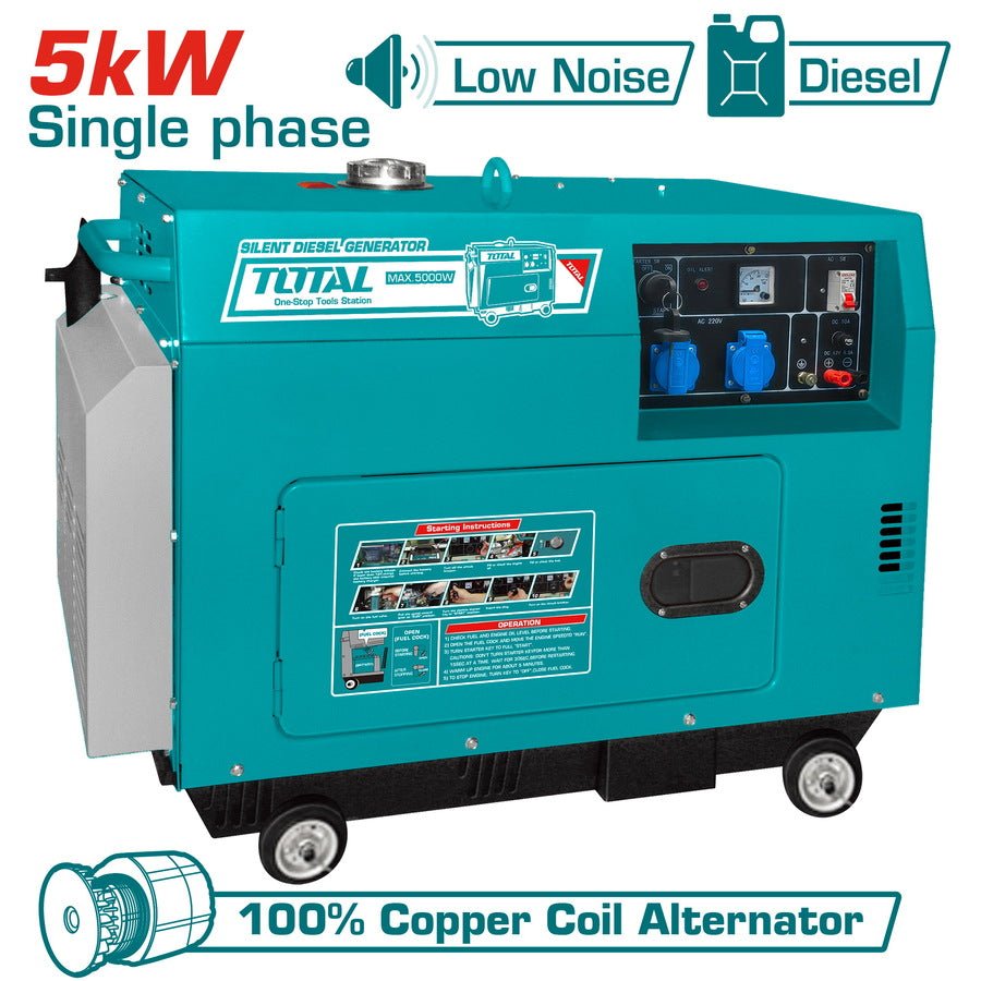 TOTAL Silent diesel generator 5.0KW TP250001