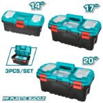 TOTAL 3 Pcs plastic tool boxes set TPBXK0031