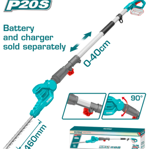 TOTAL Lithium-Ion pole hedge trimmer 20V 460mm TPHT201601