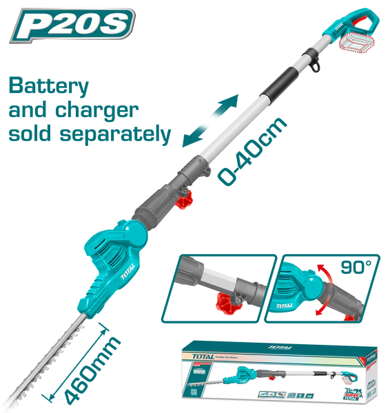 TOTAL Lithium-Ion pole hedge trimmer 20V 460mm TPHT201601