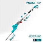 TOTAL Lithium-Ion pole hedge trimmer 20V 460mm TPHT201601