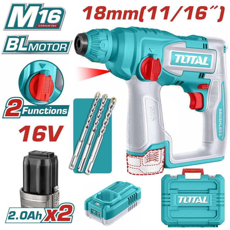 TOTAL Cordless rotary hammer TRHLI16168