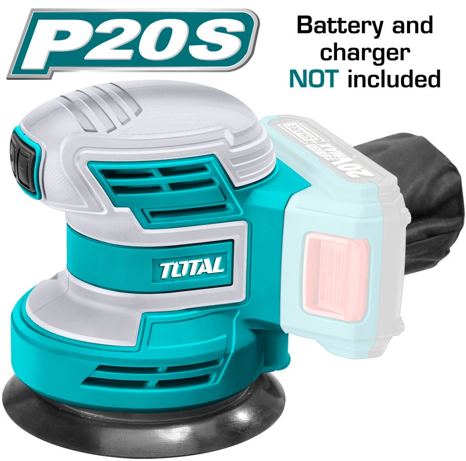 TOTAL Lithium-Ion random orbit sander 125mm 20V TROSLI2001