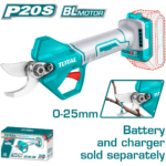 TOTAL Lithium-Ion gauge straight shear (Cordless Pruner) 20V Brushless Motor TSSLI20258