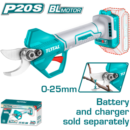 TOTAL Lithium-Ion gauge straight shear (Cordless Pruner) 20V Brushless Motor TSSLI20258