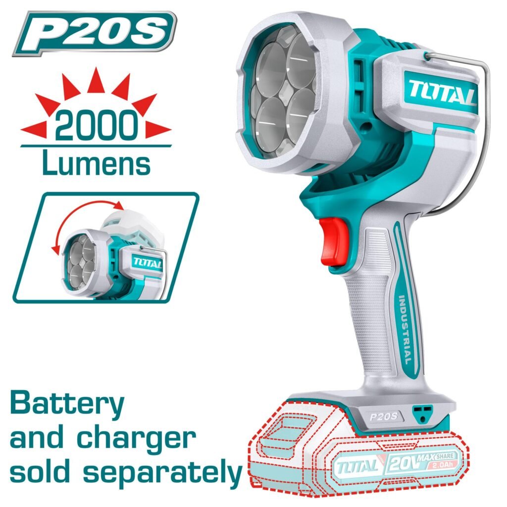 TOTAL Cordless work lamp 2000Lumens TWLI2088