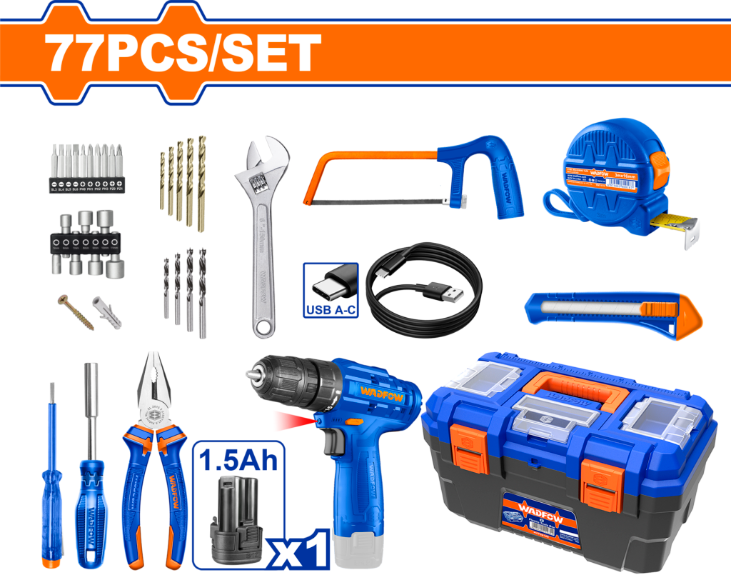 WADFOW 77Pcs tools set WDT1B77