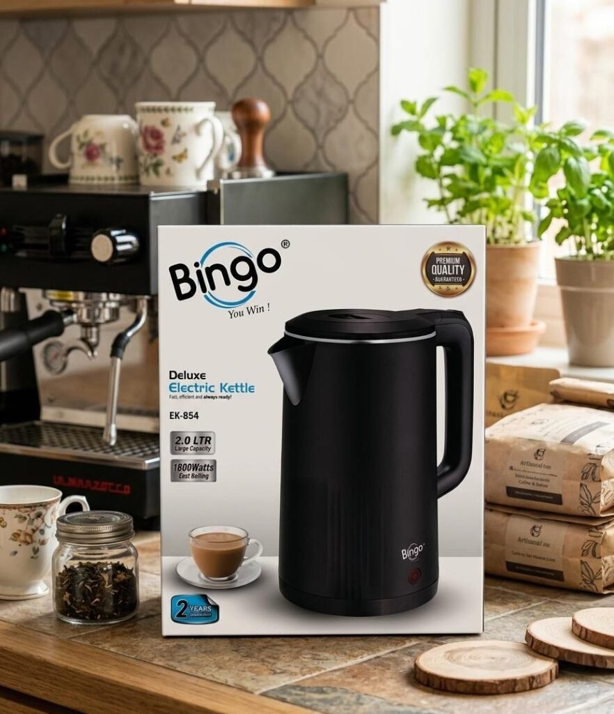 Bingo (EK-854) 2.0 L Deluxe Electric Kettle Steel Body Black Color