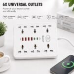 Clopal CP-Z67 6M Extension Socket With 6 USB - White