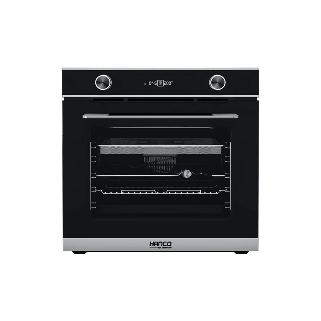 Hanco Pure European Convection Built-in Electric Oven - 75 Liters - Black with Silver