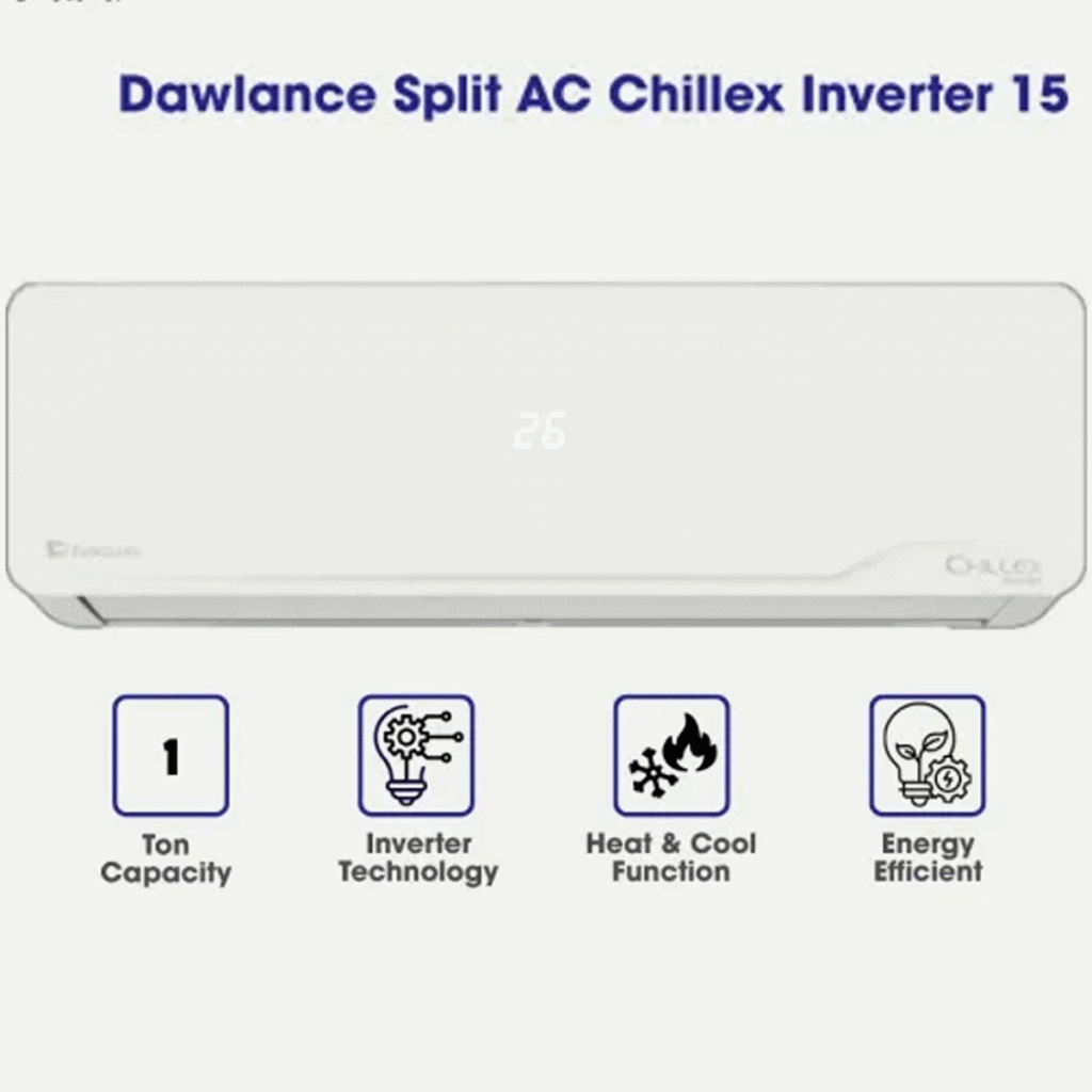 Dawlance Chillex Inverter 15 Split AC 1 Ton Heat and Cool
