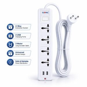 Clopal 405U 4 Way Extension Socket With USB