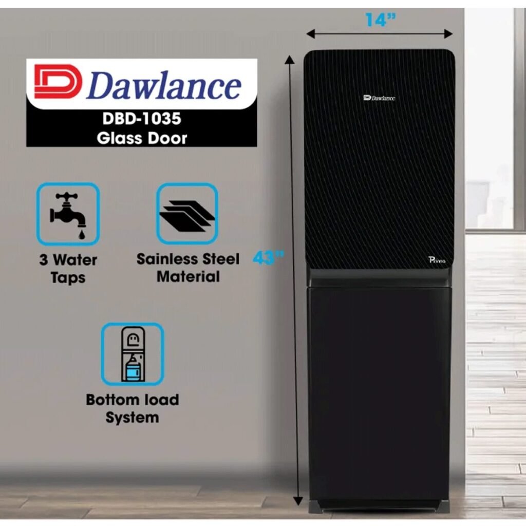 Dawlance Taps Bottom Load Water Dispenser DBD-1035 Glass Door