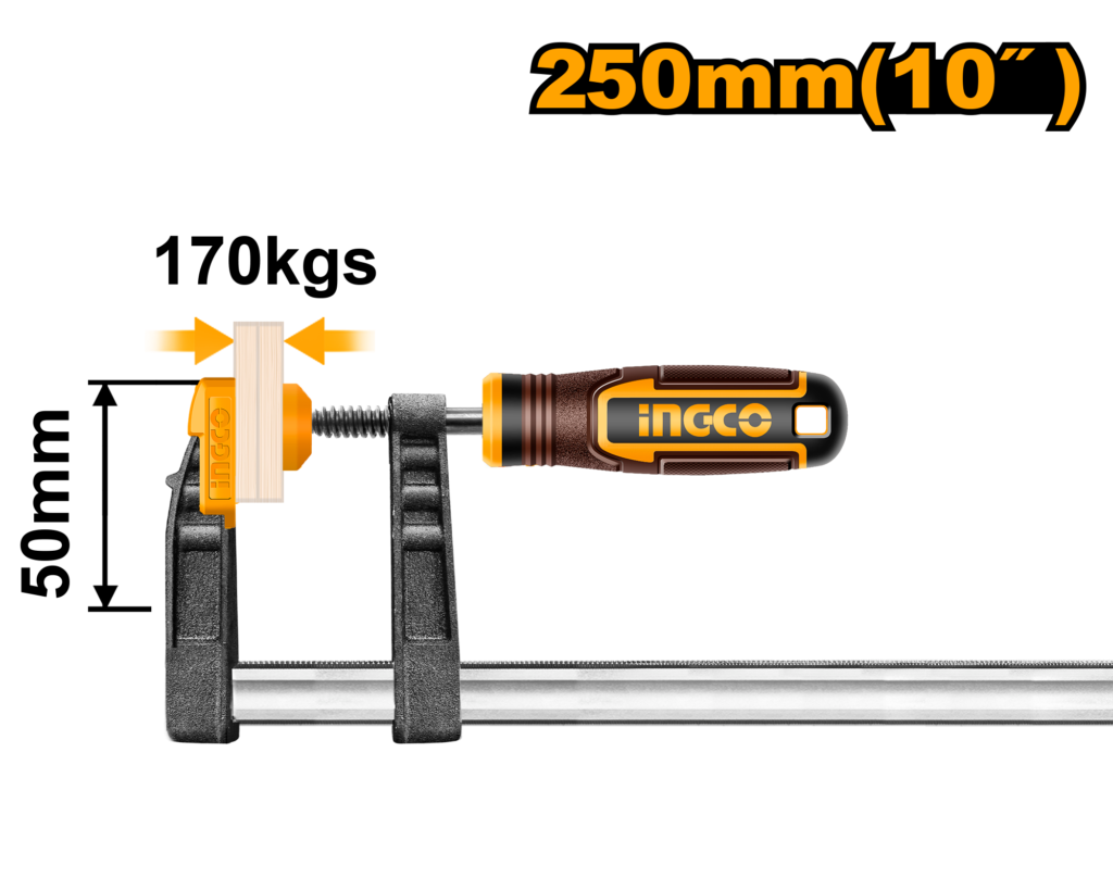 INGCO F clamp with plastic handle 120*800mm HFC021203