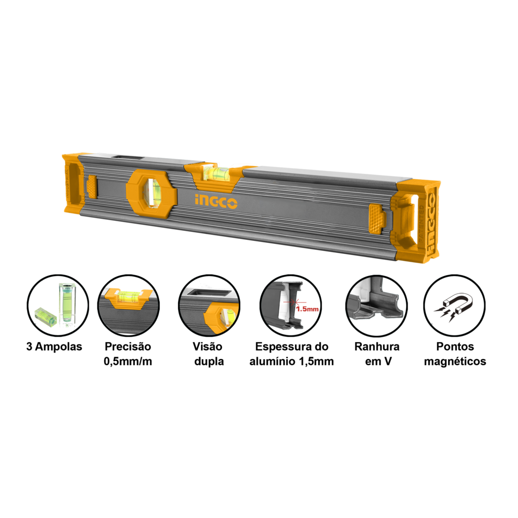 INGCO Spirit level with powerful magnets 40cm HSL68040