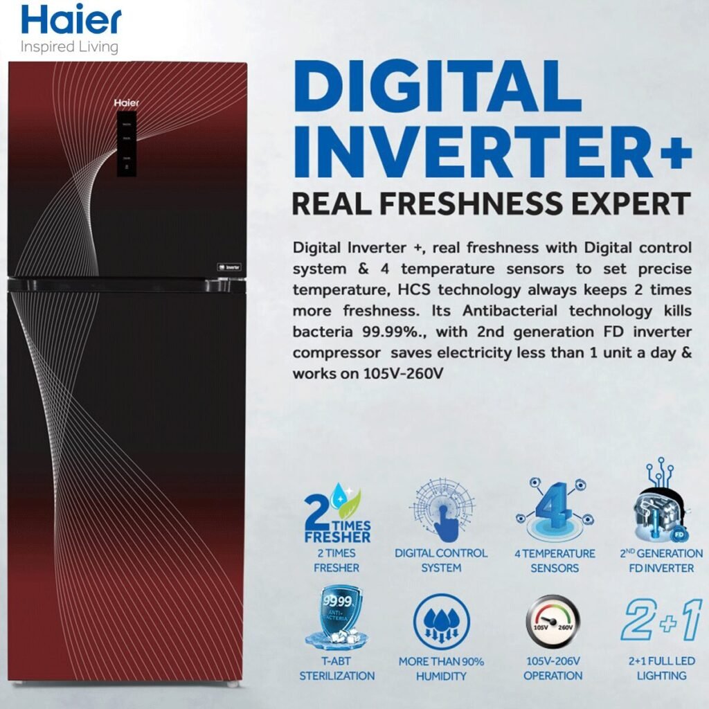 Haier HRF-418 IFGA Digital Inverter Refrigerator 14 CFT