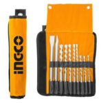 INGCO AKD2101 10 pcs Hammer DRill Bits And Chisels Set