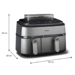 Philips NA555/09 5000 Series Dual Basket Airfryer 9L
