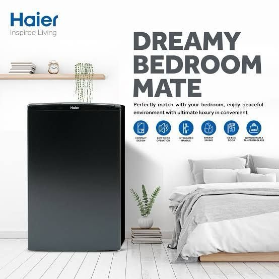Haier HR-136B Single Door Refrigerator Black 90L