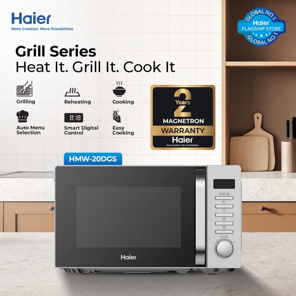 Haier HMW-20DGS Digital Grill Microwave Oven 20 Liters