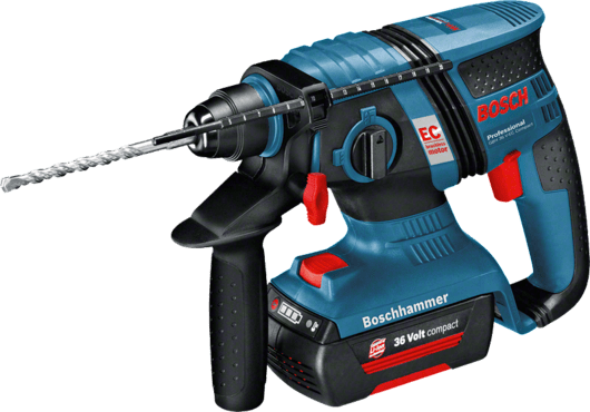 BOSCH Cordless Rotary Hammer with SDS Plus, 36.0V, Brushless, Li-ion, Extra Battery Included GBH36V-EC Professional