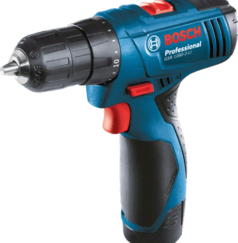 BOSCH Cordless Driver Drill, 10mm, 10.8V, Li-ion, Extra Battery Included, GSR1080-2-LI Professional