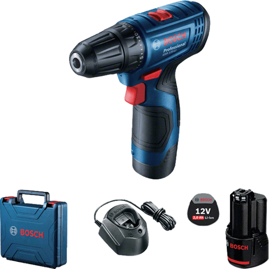BOSCH Cordless Driver/Drill, 10mm, 12V, Li-ion, Extra Battery Included, GSR120-LI Professional