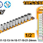 INGCO 10 Pcs 1/2" socket set HKTS12103