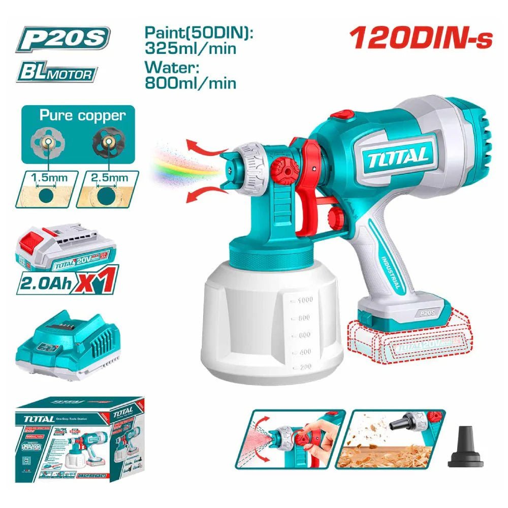 TOTAL Cordless spray gun TSGLI20042