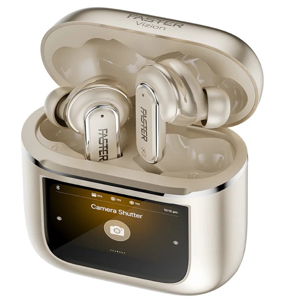 Faster VIZION-METALLIC-GOLD Wireless Earbuds Gold