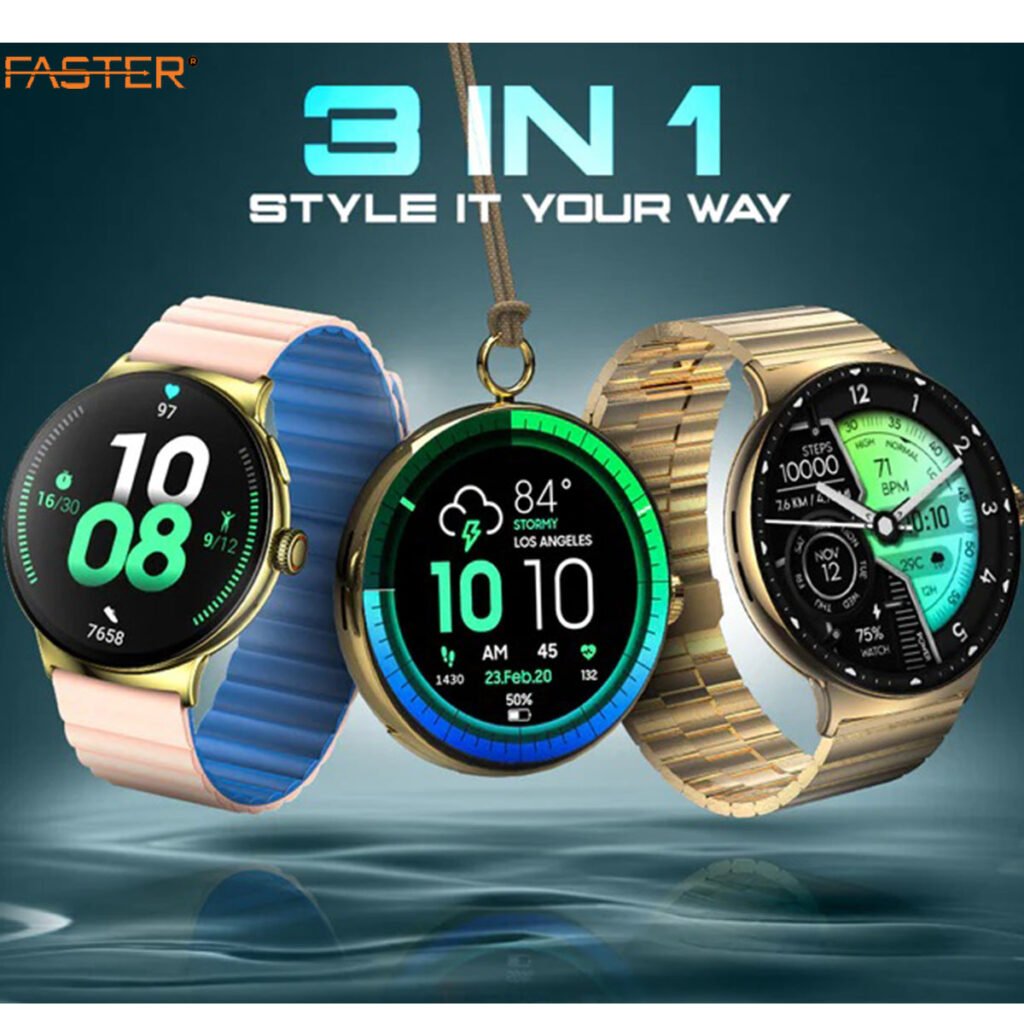 Faster NERV-WATCH-4-PRO-GOLDEN-PLUS-PINK Smart Watch Golden