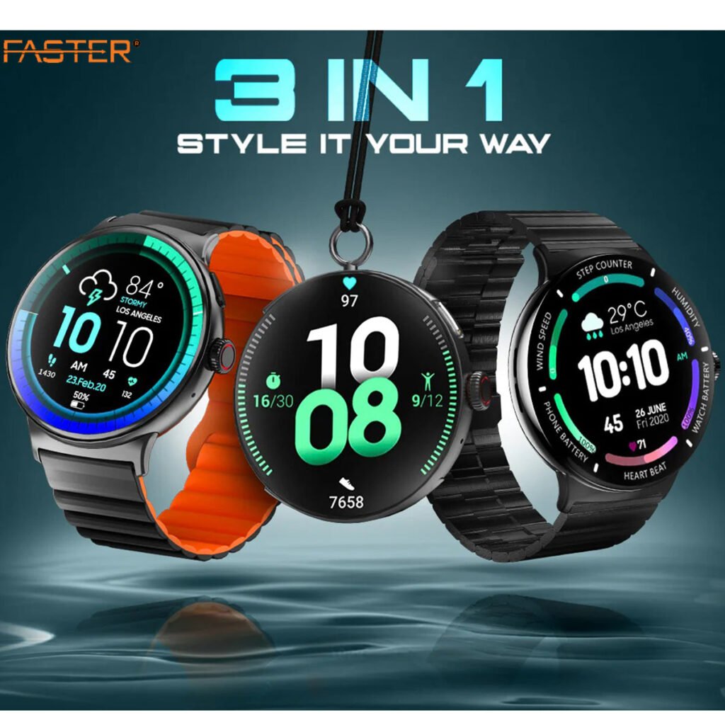 Faster NERV-WATCH-4-PRO-BLACK Smart Watch Black