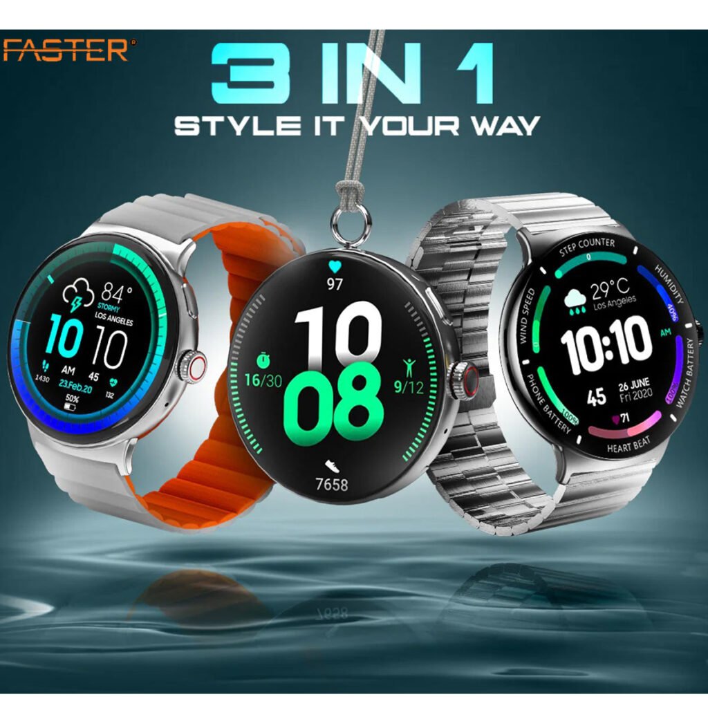 Faster NERV-WATCH-4-PRO-SILVER-PLUS-GREY Smart Watch Silver