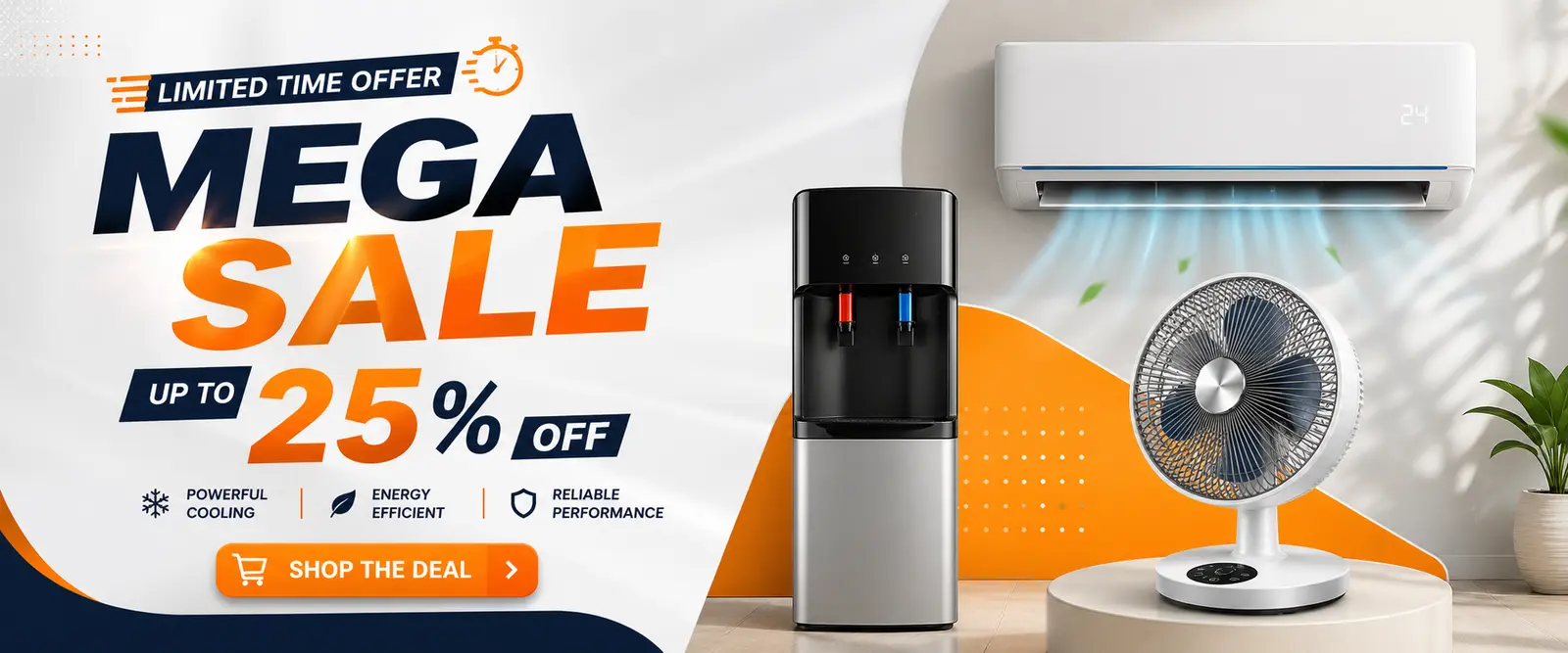 AC dispenser and table fan offer Mangwalo.pk